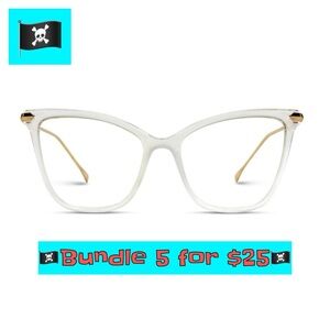 🏴‍☠️Bundle 5 for $25🏴‍☠️ WearMe Pro-New Elegant Oversized Clear Cat Eye Glasses